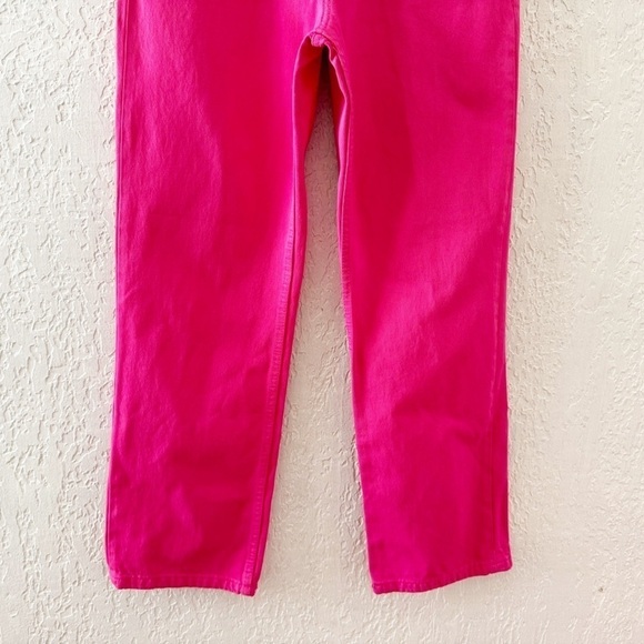 Zara Hot Pink Jeans Barbie Denim High Rise Straight 90s Y2K Street Festival 8 - Picture 9 of 15